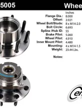 Centric Premium Hub and Bearing Assembly without ABS 400.65005                                     - 400.65005 - Image 4