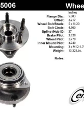 Centric Premium Hub and Bearing Assembly without ABS 400.65006                                     - 400.65006 - Image 4