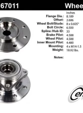 Centric C-Tek Standard Hub and Bearing Assembly without ABS 400.67011E                                     - 400.67011E - Image 5