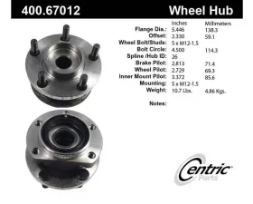 Centric C-Tek Standard Hub and Bearing Assembly without ABS 400.67012E