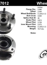Centric C-Tek Standard Hub and Bearing Assembly without ABS 400.67012E                                     - 400.67012E - Image 5