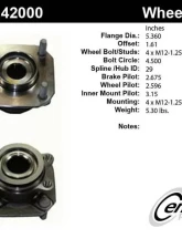 Centric C-Tek Standard Hub and Bearing Assembly; With ABS Tone Ring / Encoder 401.42000E                                     - 401.42000E - Image 5