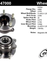 Centric C-Tek Standard Hub and Bearing Assembly; With ABS Tone Ring / Encoder 401.47000E                                     - 401.47000E - Image 5