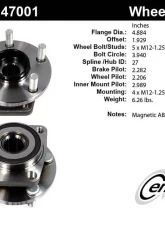 Centric C-Tek Standard Hub and Bearing Assembly; With ABS Tone Ring / Encoder 401.47001E                                     - 401.47001E - Image 5