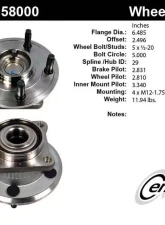 Centric C-Tek Standard Hub and Bearing Assembly; With ABS Tone Ring / Encoder 401.58000E                                     - 401.58000E - Image 6