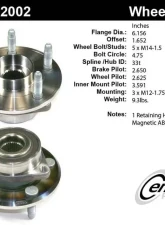 Centric Premium Hub and Bearing Assembly; With ABS Tone Ring / Encoder 401.62002                                     - 401.62002 - Image 4