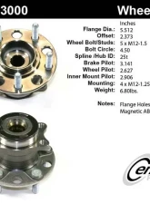 Centric Premium Hub and Bearing Assembly; With ABS Tone Ring / Encoder 401.63000                                     - 401.63000 - Image 4