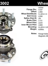 Centric Premium Hub and Bearing Assembly; With ABS Tone Ring / Encoder 401.63002                                     - 401.63002 - Image 4