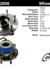Centric C-Tek Standard Hub and Bearing Assembly; With Integral ABS 402.62006E                                     - 402.62006E - Image 4
