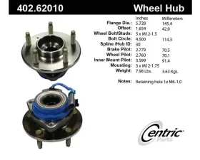 Centric C-Tek Standard Hub and Bearing Assembly; With Integral ABS 402.62010E