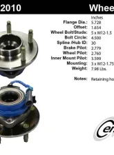 Centric C-Tek Standard Hub and Bearing Assembly; With Integral ABS 402.62010E                                     - 402.62010E - Image 4