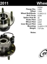 Centric C-Tek Standard Hub and Bearing Assembly; With Integral ABS 402.62011E                                     - 402.62011E - Image 4