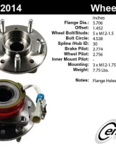 Centric C-Tek Standard Hub and Bearing Assembly; With Integral ABS 402.62014E                                     - 402.62014E - Image 4