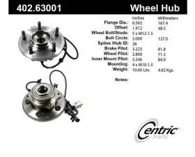 Centric C-Tek Standard Hub and Bearing Assembly; With Integral ABS 402.63001E