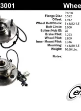 Centric C-Tek Standard Hub and Bearing Assembly; With Integral ABS 402.63001E                                     - 402.63001E - Image 4