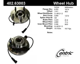 Centric C-Tek Standard Hub and Bearing Assembly; With Integral ABS 402.63003E