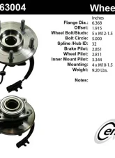 Centric C-Tek Standard Hub and Bearing Assembly; With Integral ABS 402.63004E                                     - 402.63004E - Image 4