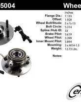 Centric C-Tek Standard Hub and Bearing Assembly; With Integral ABS 402.65004E                                     - 402.65004E - Image 4