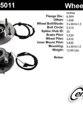 Centric C-Tek Standard Hub and Bearing Assembly; With Integral ABS 402.65011E                                     - 402.65011E - Image 4