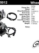 Centric C-Tek Standard Hub and Bearing Assembly; With Integral ABS 402.65012E                                     - 402.65012E - Image 6