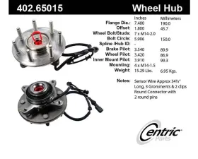 Centric C-Tek Standard Hub and Bearing Assembly; With Integral ABS 402.65015E