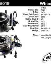 Centric C-Tek Standard Hub and Bearing Assembly; With Integral ABS 402.65019E                                     - 402.65019E - Image 7