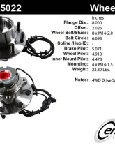 Centric C-Tek Standard Hub and Bearing Assembly; With Integral ABS 402.65022E                                     - 402.65022E - Image 7