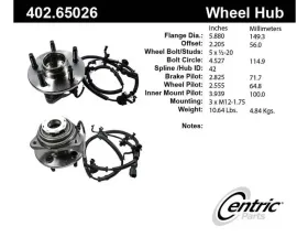 Centric C-Tek Standard Hub and Bearing Assembly; With Integral ABS 402.65026E