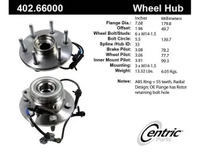 Centric C-Tek Standard Hub and Bearing Assembly; With Integral ABS 402.66000E