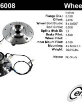 Centric C-Tek Standard Hub and Bearing Assembly; With Integral ABS 402.66008E                                     - 402.66008E - Image 7