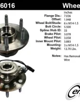 Centric C-Tek Standard Hub and Bearing Assembly; With Integral ABS 402.66016E                                     - 402.66016E - Image 7