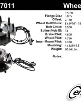Centric C-Tek Standard Hub and Bearing Assembly; With Integral ABS 402.67011E                                     - 402.67011E - Image 7