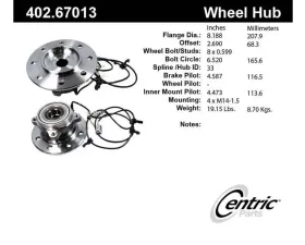 Centric C-Tek Standard Hub and Bearing Assembly; With Integral ABS 402.67013E