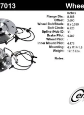 Centric C-Tek Standard Hub and Bearing Assembly; With Integral ABS 402.67013E                                     - 402.67013E - Image 7