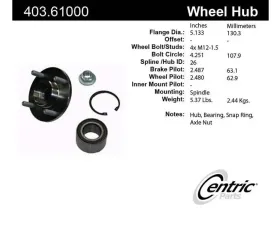 Centric Premium Hub and Bearing Hub Assembly Repair Kit 403.61000