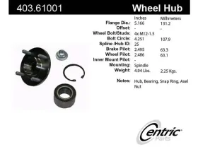 Centric C-Tek Standard Hub and Bearing Assembly Repair Kit 403.61001E