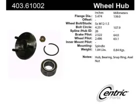 Centric C-Tek Standard Hub and Bearing Assembly Repair Kit 403.61002E