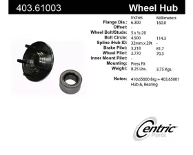 Centric C-Tek Standard Hub and Bearing Assembly Repair Kit 403.61003E