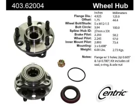 Centric C-Tek Standard Hub and Bearing Assembly Repair Kit 403.62004E