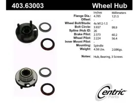 Centric C-Tek Standard Hub and Bearing Assembly Repair Kit 403.63003E