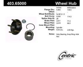 Centric C-Tek Standard Hub and Bearing Assembly Repair Kit 403.65000E