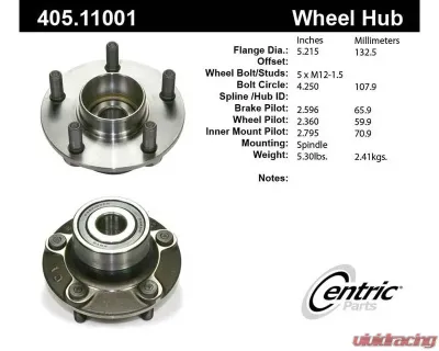 Centric C-Tek Standard Hub and Bearing Assembly 405.11001E - 405.11001E