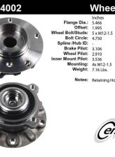 Centric C-Tek Standard Hub and Bearing Assembly 405.34002E                                     - 405.34002E - Image 5