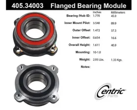Centric C-Tek Standard Flanged Wheel Bearing Module 405.34003E