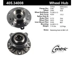 Centric C-Tek Standard Hub and Bearing Assembly 405.34008E