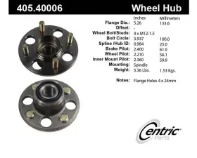 Centric C-Tek Standard Hub and Bearing Assembly 405.40006E