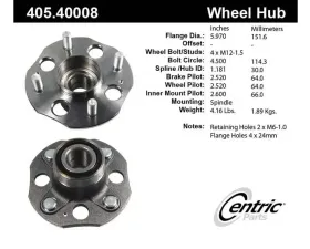 Centric C-Tek Standard Hub and Bearing Assembly 405.40008E