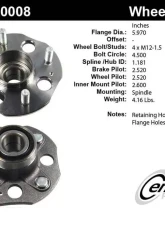 Centric C-Tek Standard Hub and Bearing Assembly 405.40008E                                     - 405.40008E - Image 5