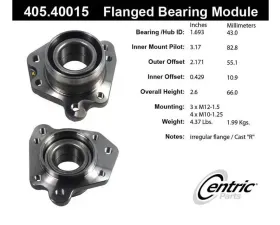 Centric C-Tek Standard Flanged Wheel Bearing Module 405.40015E