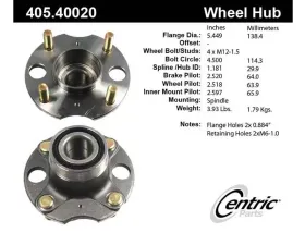 Centric C-Tek Standard Hub and Bearing Assembly 405.40020E